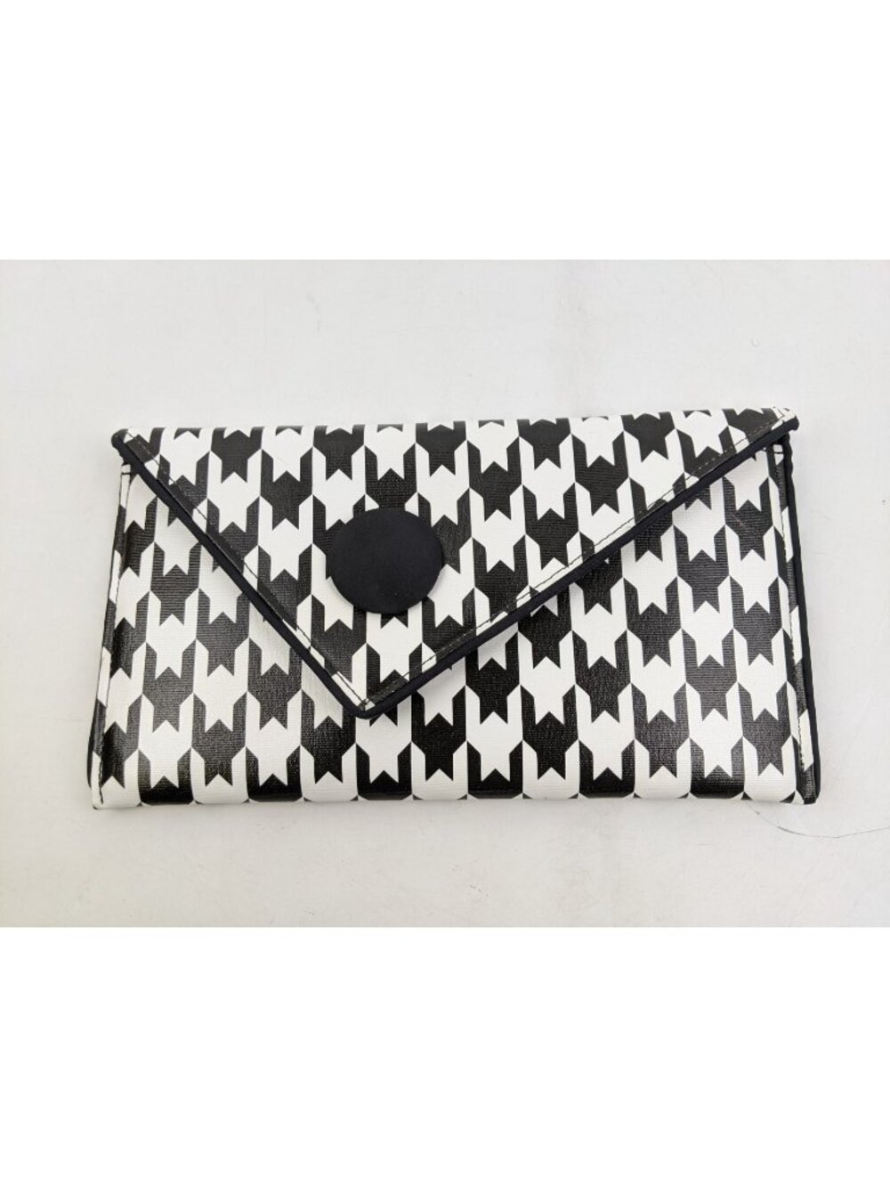 Kent Stetson Black & White Houndstooth Clutch Shoulder Bag New NWT USA